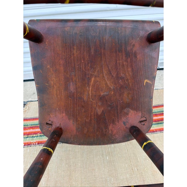 Antique Paint Decorated Pennsylvania Kitchen Windsor Side Chair, Circa 1850's For Sale - Image 18 of 18
