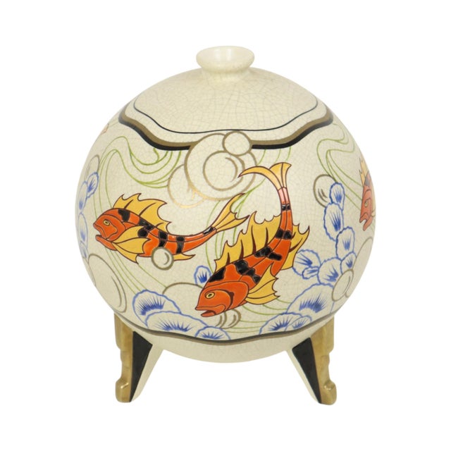 Art Deco Vase with Fish from Orchies, France, 1920s For Sale - Image 4 of 18