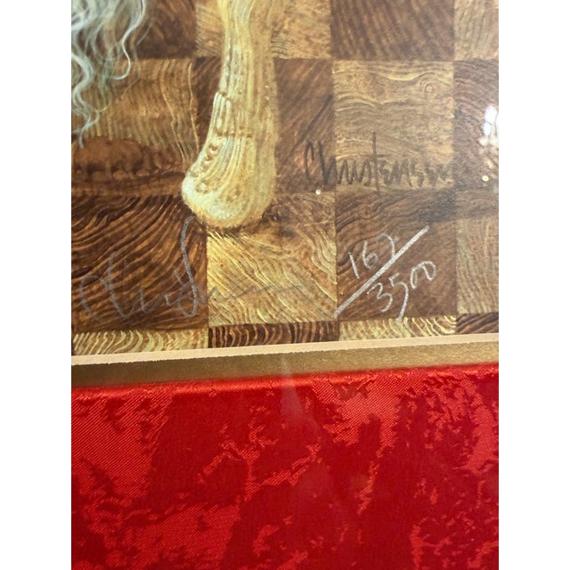Late 20th Century Signed James C. Christensen "Olde World Santa" Framed Limited Edition Lithograph Number 167/3500 For Sale - Image 5 of 5