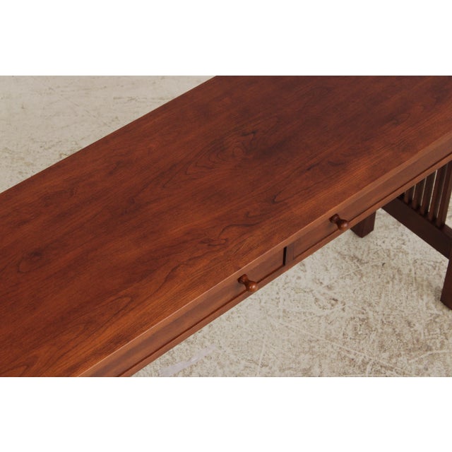 Brown Stickley Mission Cherry 2 Drawer Sofa Table For Sale - Image 8 of 16