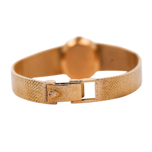 1970s Vintage Rolex Precision 22m 18k Gold Champagne Dial Manual Wind Watch For Sale - Image 5 of 11