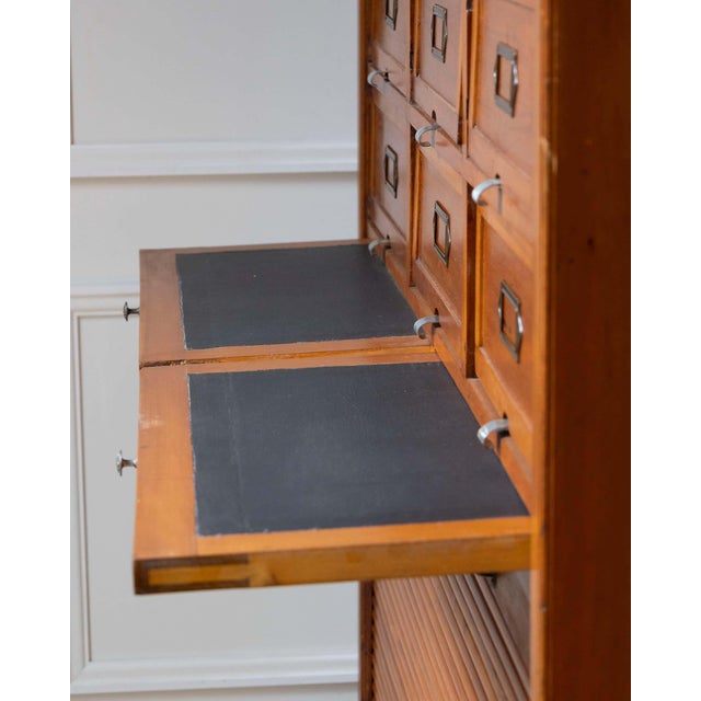 Early 20th Century Italian Wooden Filing Cabinet with Tambour Door For Sale - Image 14 of 18