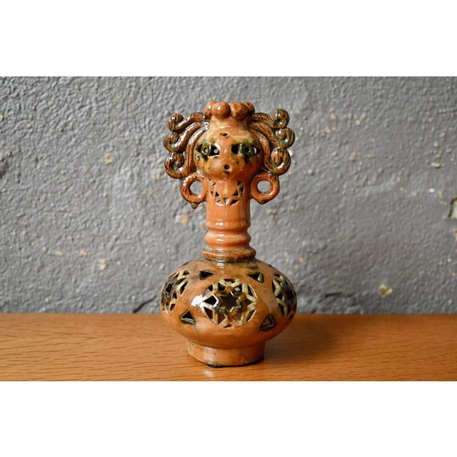 Anthropomorphic Art Brut Sculpture in Glazed Terracotta, 1960s For Sale - Image 9 of 9