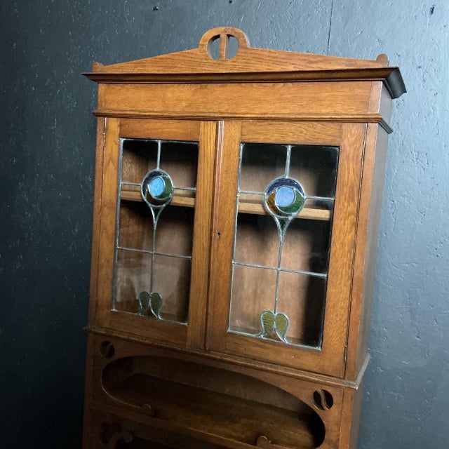 Arts and Crafts Oak Bookcase, 1890s For Sale - Image 4 of 7