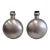 Pair of Large Vintage Indian Tin and Brass Water Vessels With Wooden Cork Stoppers For Sale