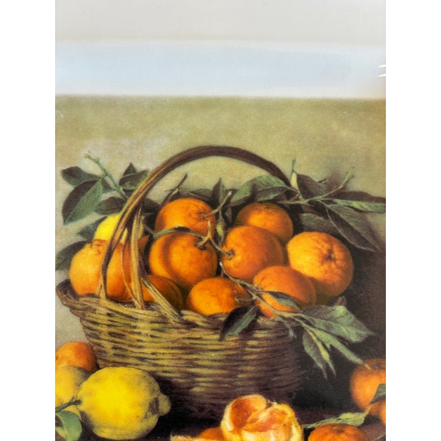 Orange Late 20th Century Brunelli Designs Fruit Motif Square Plates – Set of 4 For Sale - Image 8 of 11