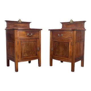 Pair of French Louis XV Style Satinwood One Door Nightstand Bedside Cabinet For Sale
