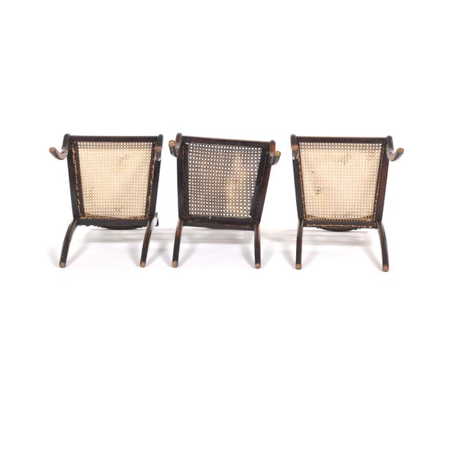 Rare Pair of 19th Century English Regency Mahogany Chairs -Attributed to Gallows, Original Hand Caning British West Indies Feel! For Sale - Image 10 of 10