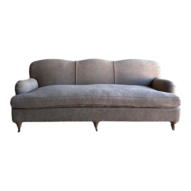 Modern English Sofa in 100% Hemp Ecorcé With Down Cushion For Sale