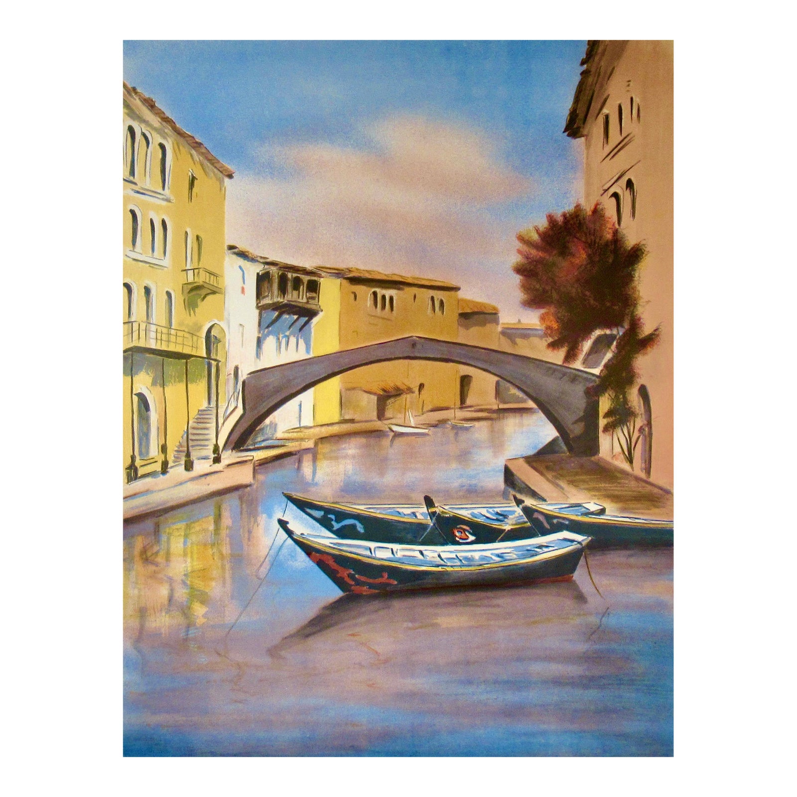 Victor Zarou Port Grimaud (Exhibition) C.1980 Reproduction Print | Chairish