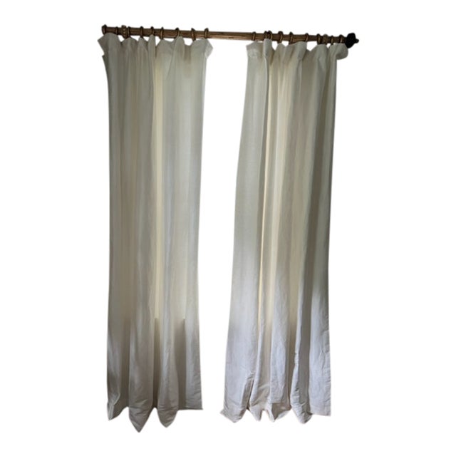 Contemporary Pottery Barn Linen Silk Blend Drapery Panels a Pair