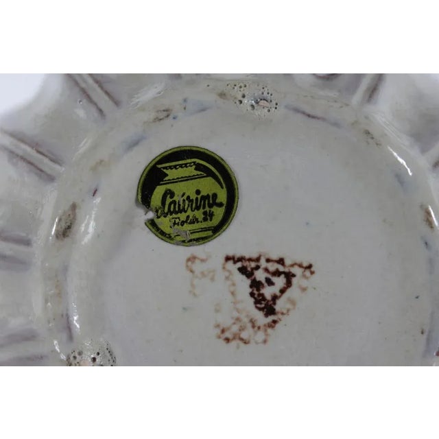 Modern Danish Pumpkin Shape with Creme Coloured Glaze Ceramic Table Lamp by Laurine, 1960s For Sale - Image 11 of 12