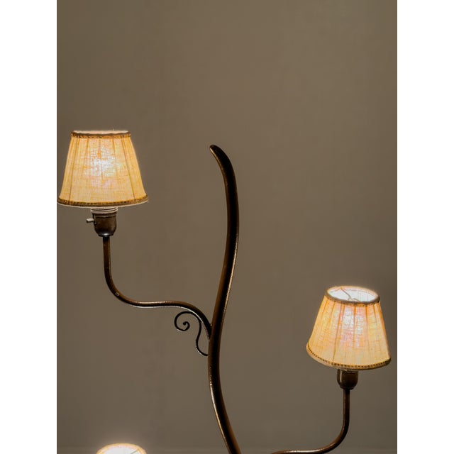 Swedish Grace Sculptural Floor Lamp attributed to Tor Wolfenstein for Bjerkås, Sweden, 1930s, in Worn conditions. Designed...