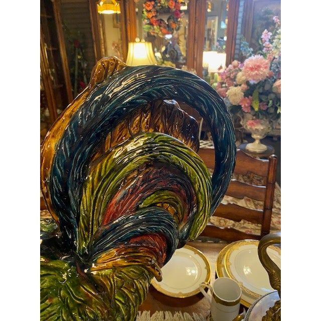 Rare Large Majolica Rooster For Sale In Dallas - Image 6 of 7