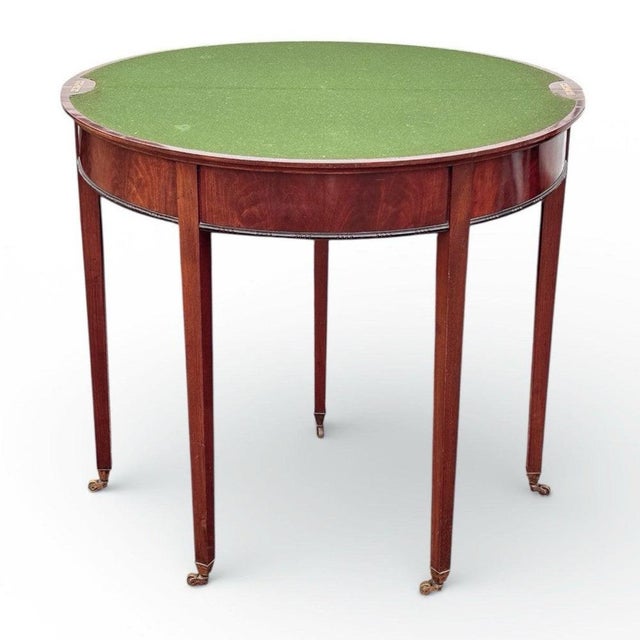 Antique Mahogany Game or Console Table with Fold-Over Lid For Sale - Image 11 of 11