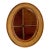 Mid-Century Boho Chic Coastal Syroco Style Faux Cane Oval Wall Mirror. For Sale