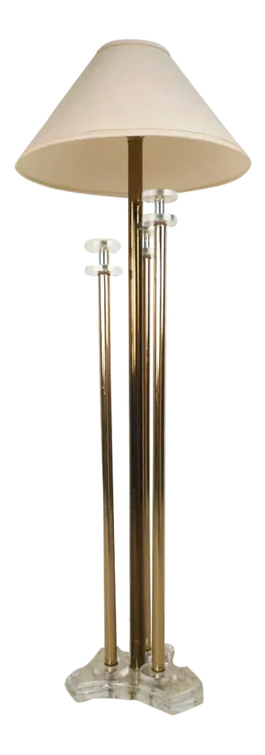 Mid-Century Brass and Lucite Floor Lamp