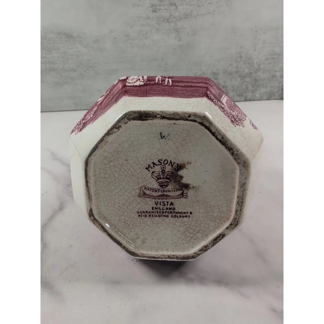 Bring classic English charm to your collection with this **Vintage Mason's Vista Hydra Ironstone Jug Pitcher**. Featuring...