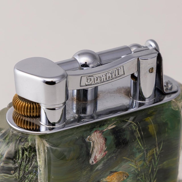 Antique Tropical Aquarium Table Lighter from Dunhill, 1950 For Sale - Image 10 of 15