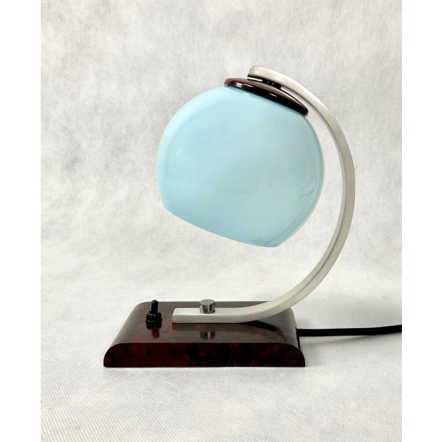 Art Deco Bauhaus Bakelite Bedside Table Lamp, 1930s For Sale - Image 4 of 14