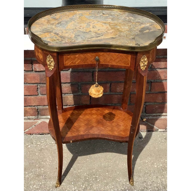 Classic French Transition Marble Top Side Table For Sale - Image 11 of 11