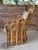 Vintage Sculptural Rattan Fan Back Palm Frond Lounge Chair For Sale - Image 4 of 10