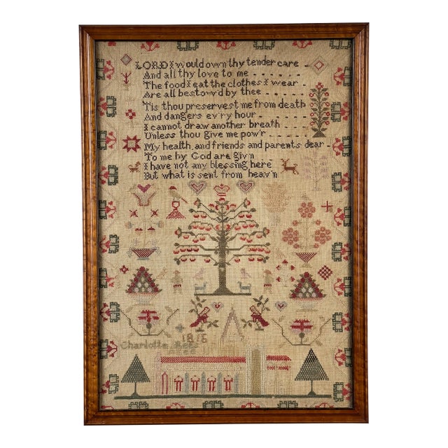 Exceptional English Regency Schoolgirl Needlework Sampler by Charlotte Rees, Age 11, Dated 1816 For Sale