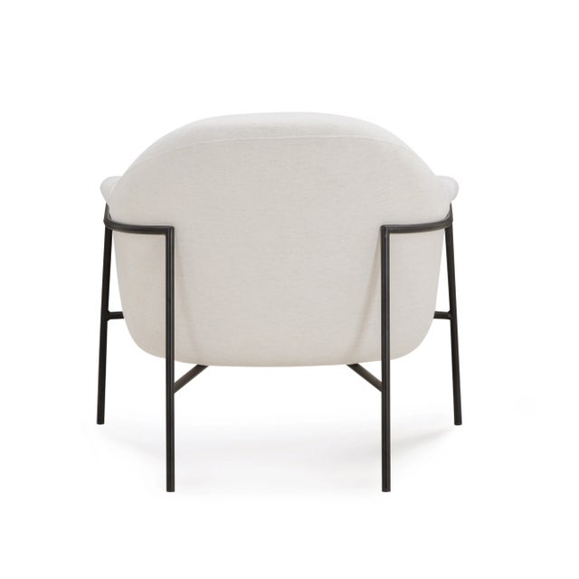 Lua Cream Chenille Accent Chair For Sale In Los Angeles - Image 6 of 9