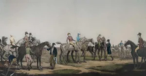 Carle Vernet, Departure of Seven Horses, Engraving, Late 1800s