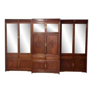 1970s Chinese Rosewood Etagere Cabinet Curio Display Wall Units