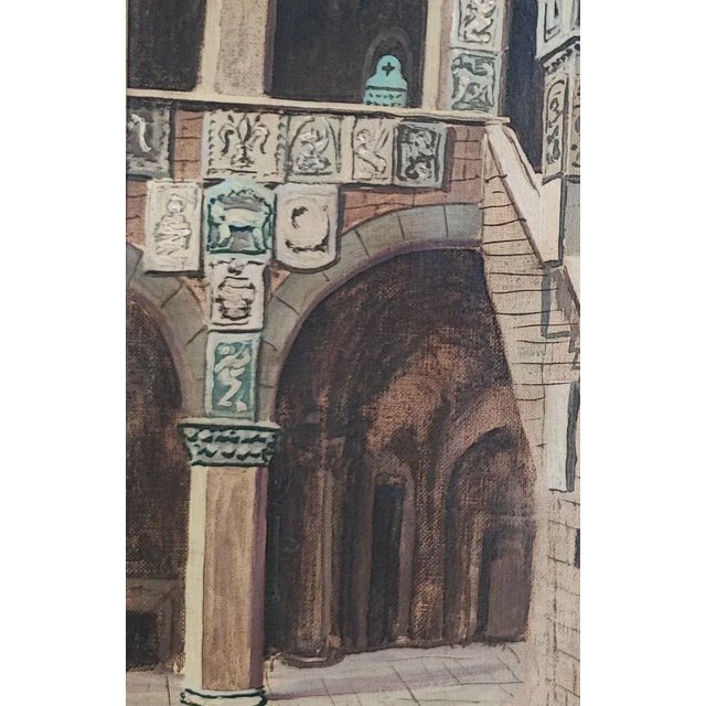 Enrico Bianchini, Firenze Cortile del Bargello, Oil on Canvas, Framed For Sale - Image 5 of 11