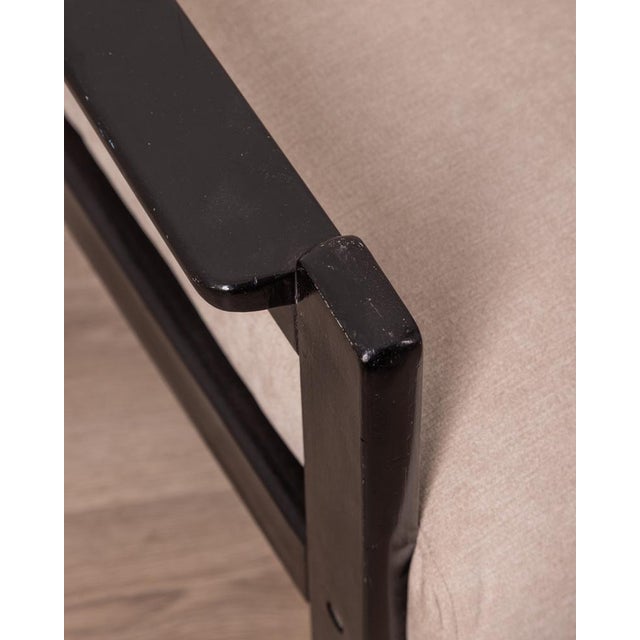 Wood Set of Vintage Italian Armchairs in Wood and Fabric, 1980s For Sale - Image 7 of 9