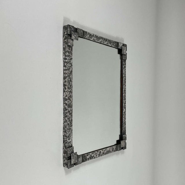 1940s Art Deco Tin Mirror, Sweden, 1940s For Sale - Image 5 of 13