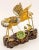 Mid 20th Century Vintage Chinese Metal Gilt Filigree and Enamel Cranes Figures on Wooden Stand For Sale - Image 5 of 12