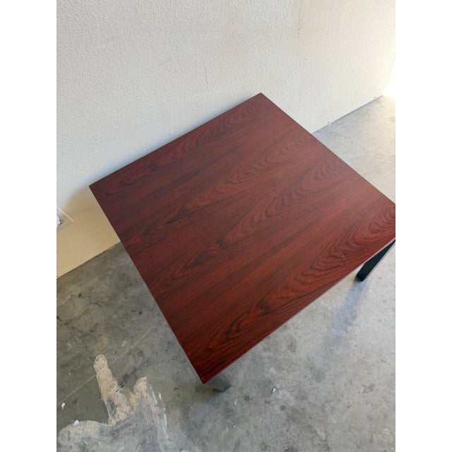 1960s Vintage Danish Rosewood Square Coffee Table – Mid Century Modern Scandinavian Accent Table For Sale - Image 5 of 8