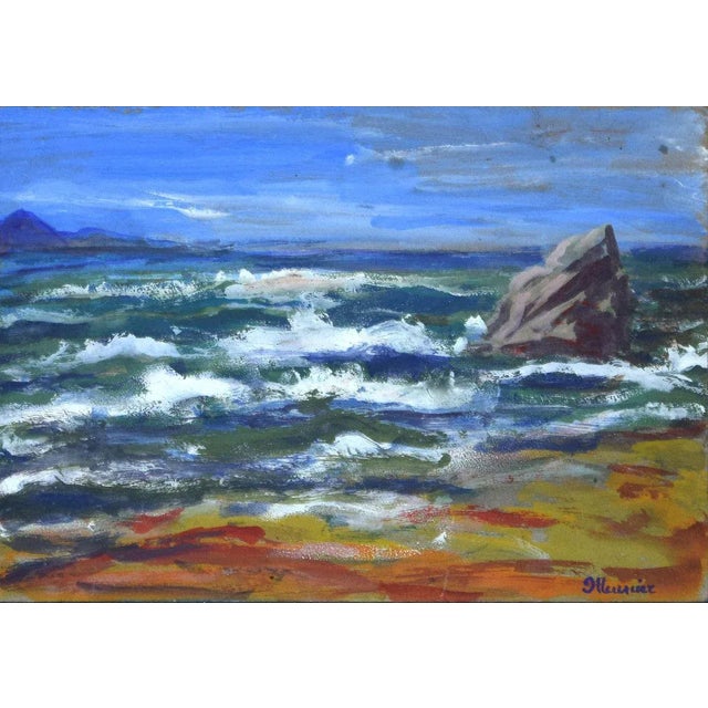 Marine is an original artwork realized by Jacques Meunier. Original tempera on heavy cardboard. Hand-signed on the lower...