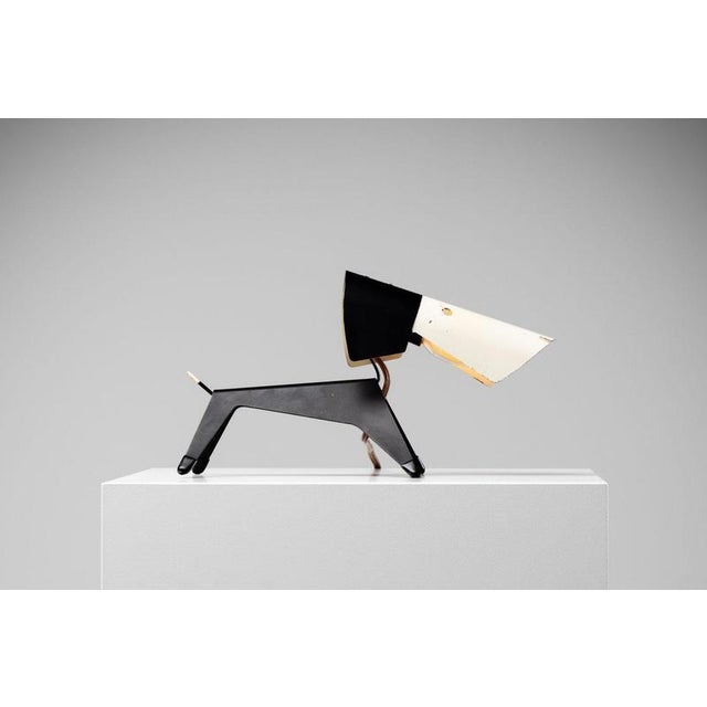 French Dog Lamp by Jean Boris Lacroix for Disderot, 1950 For Sale - Image 9 of 18