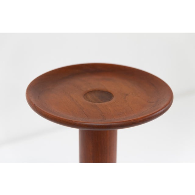 Brown Vintage Danish Teak Tripod Side Table, 1950s For Sale - Image 8 of 17