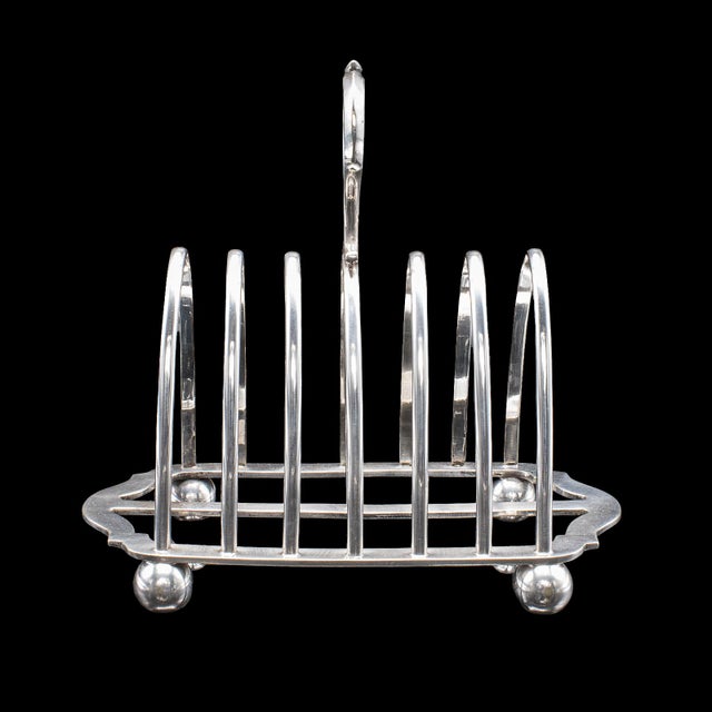 1900 - 1909 Antique Toast Rack, English, Silver Plated, Breakfast Table Stand, Edwardian For Sale - Image 5 of 10