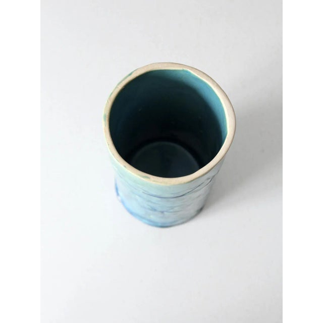 Ceramic Vintage Signed Studio Pottery Vase For Sale - Image 7 of 9