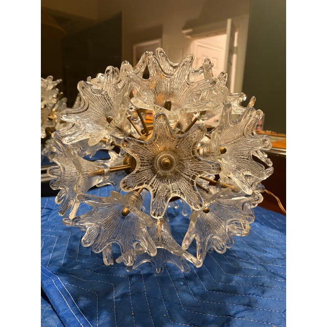 Vintage Italian Murano Style Sputnik Chandelier in the Manner of Paolo Venini "Espirit", 28 Glass Florets For Sale - Image 4 of 18