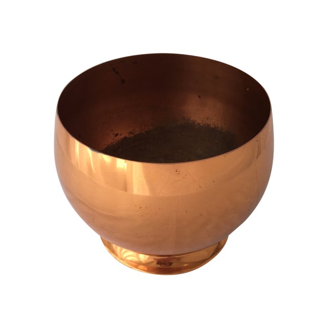 Vintage Copper Pedestal Bowl For Sale