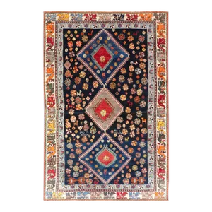 Vintage Persian Tribal Shiraz With Medallion Design on Dark Background 5'3 X 8'4