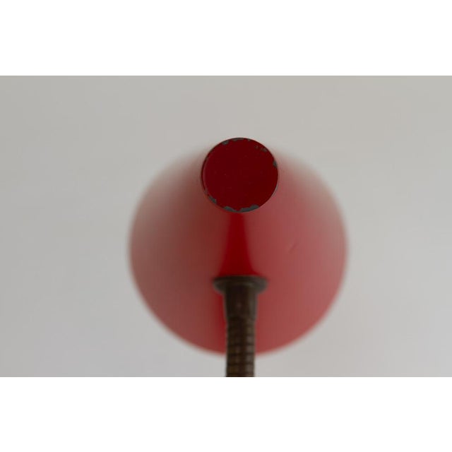Vintage Danish Red and Brass Flexible Desk Lamp from Lyfa, 1950s For Sale - Image 6 of 17