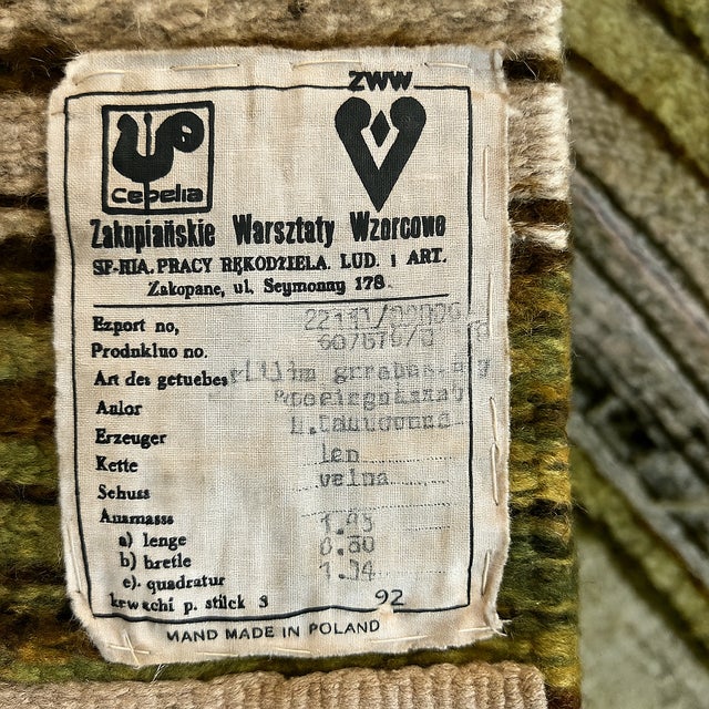 1970s Vintage Polish Tapestry “Ondle Zielone” by H. Sułkowska for Cepelia Zakopane, 1970s For Sale - Image 5 of 5