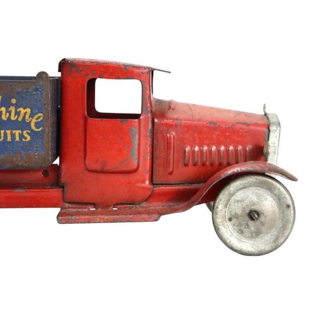 Red Antique Pressed Steel Sunshine Biscuits Advertising Truck Unsigned C1920 For Sale - Image 8 of 11
