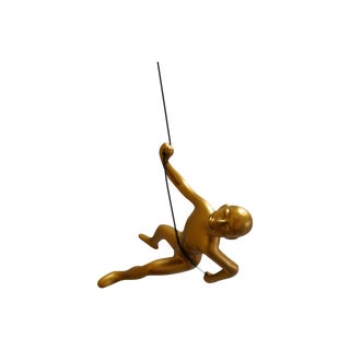 Gold Climbing Man Wall Art- Position 1 For Sale