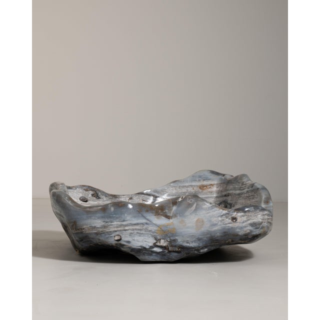 Mid 20th Century Brazil Light Gray Agate Decorative Bowl For Sale - Image 12 of 15
