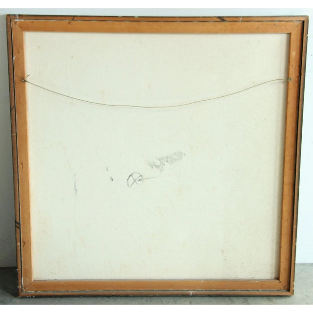 Large Scale Vintage 1970's Ski School Acrylic on Canvas Painting For Sale - Image 10 of 11