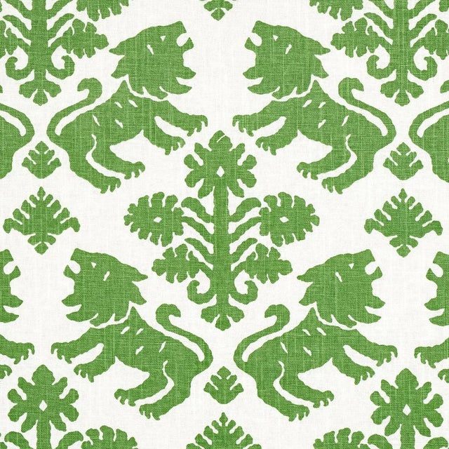 Schumacher Regalia Fabric in Green For Sale